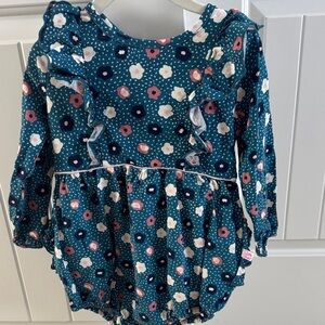 NWOT Floral Teal Romper